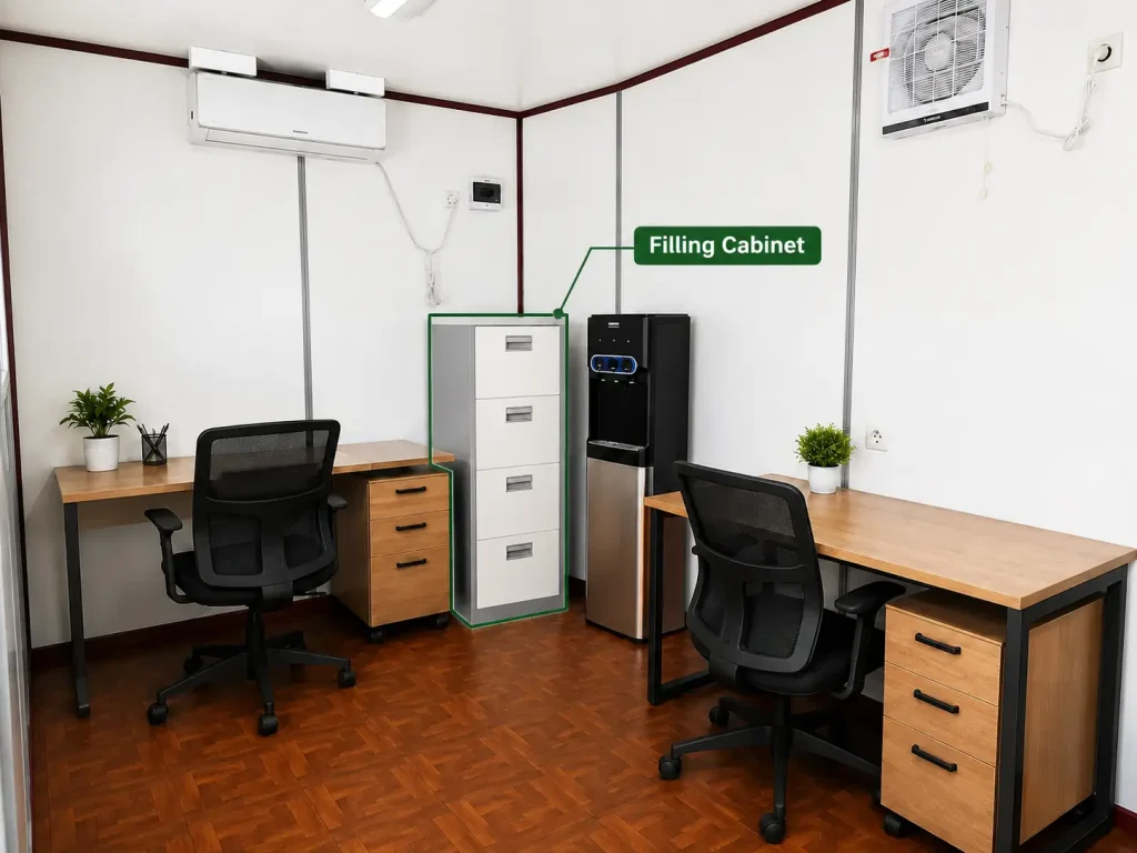 Interior Office Container with Filling Cabinet
